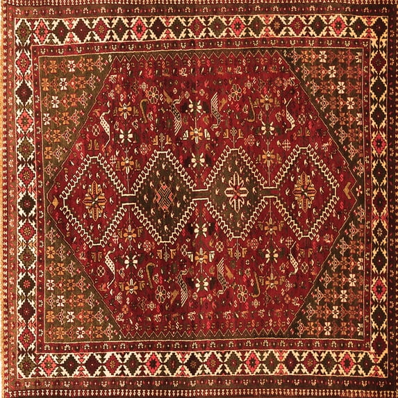 Ahgly Company Indoor Square Persian Orange Traditional Area Rugs, 5' Square
