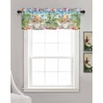 thumbnail image 3 of Coastal Gnomes Kitchen Valances for Windows Farmhouse Linen Window Valance Curtain for Living Room Window Treatment Tropical Palm Tree Beach Flowers Butterfly Valance Rod Pocket Topper, 42 x 12 Inch, 3 of 6