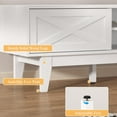 thumbnail image 4 of Wooden TV Stand for 55 65 70 inch TV, Long & Large TV Media Console Table with Storage Cabinets, Boho Farmhouse Entertainment Center for Living Room, Bedroom - White, 4 of 16