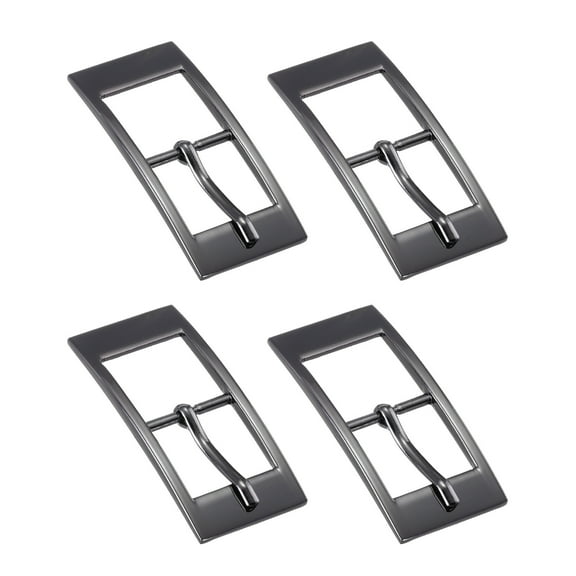 Uxcell Metal Roller Buckle, 4Pack 0.75 Inch Single Prong Belt Buckle Rectangle Center Bar Buckles for Leather Craft Accessories Belt, Black
