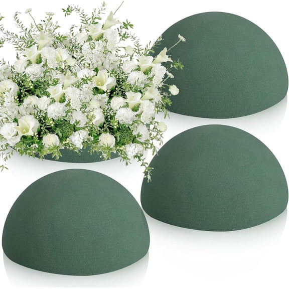 4 PCS Half Ball Floral Foam, Round Floral Dry Foam Blocks Green Flower Styrofoam for Fresh and Artificial Flower Arrangements (5.5 X 2.8 Inches)