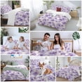thumbnail image 6 of Purple Flower Bedding 3 Piece Duvet Cover Set Twin Size, Ombre Botanical Watercolor Floral Spring Soft Microfiber Comforter Cover with Zipper Closure & Pillowcases, FadeResistant Quilt Cover, 6 of 9