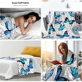 thumbnail image 2 of Butterfly Blanket Beautiful Blue Butterfly Throw Blanket Ultra Soft Flannel Butterflies Blanket Gifts for Kids Adults 50"X40", 2 of 6