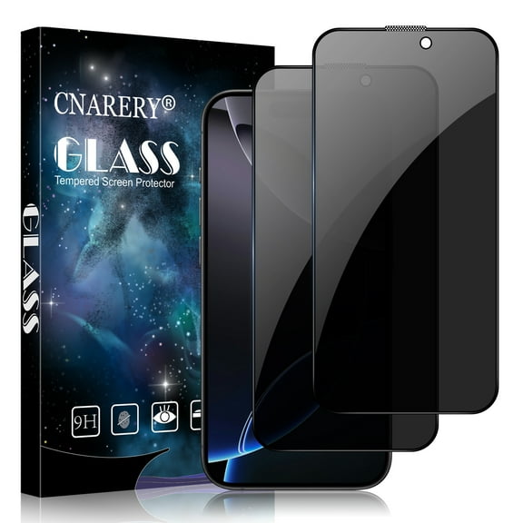 [2 Pack][Full Coverage] Cnarery Privacy Screen Protector for iPhone 16 Pro Max 6.9 inch, Anti Spy 9H Tempered Glass, Anti-peeping, Easy Installation