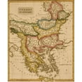 thumbnail image 2 of Vintage Maps 12x14 Gold Ornate Wood Framed with Double Matting Museum Art Print Titled - Turkey Greece 1817, 2 of 4