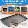 thumbnail image 3 of Stackable Baking Pan Set - Deluxe Nonstick White Marble Coating, Carbon Steel Bakeware Set, Recipe Booklet Included, Oven Safe (Up to 450° F), Set of 7 - Black, 3 of 4