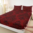 thumbnail image 3 of Manfei Boys Girls Hippie Damask Full Size Sheets 4-Piece,Exotic Style Breathable Bed Sheets,Traditional Floral Flower Lightweight Sheet Sets,Lightweight Room Decor, 3 of 7