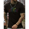 thumbnail image 1 of Never Stop The Hustle Print, T-Shirt à Manches Courtes Col Rond pour Hommes, Style Simple Mode Coupe Régulière, 1 of 5