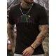 thumbnail image 1 of Never Stop The Hustle Print, Men's Round Crew Neck Short Sleeve, Simple Style Tee Fashion Regular Fit T-Shirt, 1 of 5