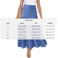thumbnail image 4 of QATAINLAV Women's Drawstring Smocked Waist Long Skirts Summer Flowy Boho Maxi Skirt Pleated A Line Skirts Casual Vacation Outfits Blue XL, 4 of 10