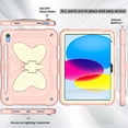 thumbnail image 6 of iPad 10 2022 Kid Case iPad 10.9 10th Gen Pretty Butterfly Case, Crossbody Strap EVA Foam Full Cover iPad 10 10.9 Kids case with Stand Pencil Holder Shockproof Rugged Case for Kids, Pink+Beige, 6 of 6