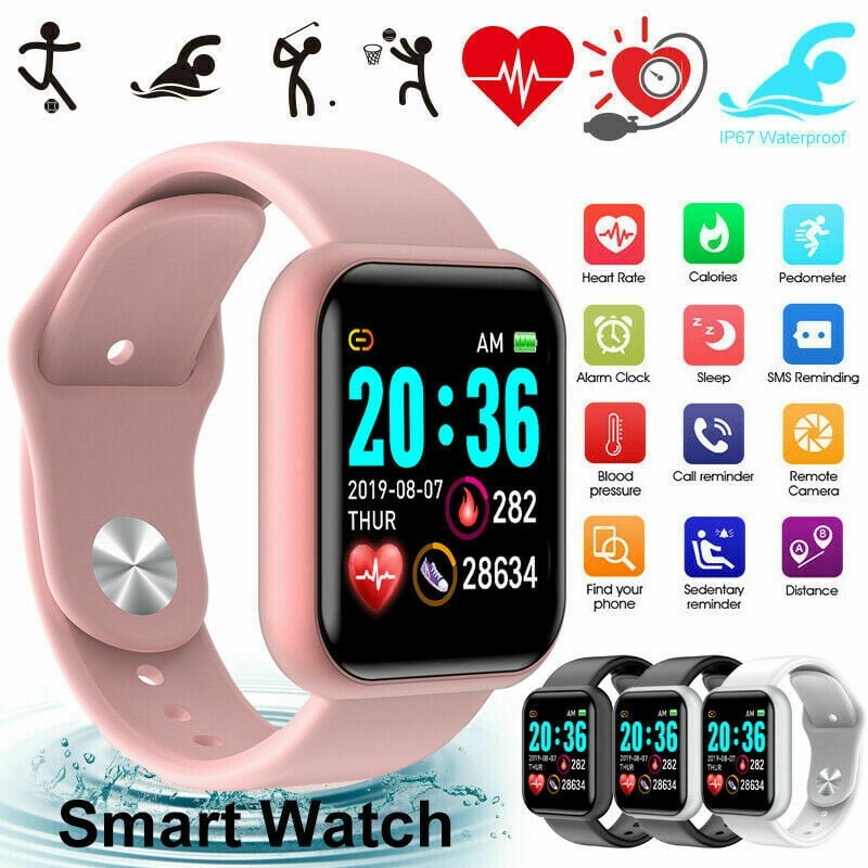Fitness Tracker Step Counter and Calorie Counter with 1.5 Inch LCD Display,B Waterproof Bluetooth Smartwatch 
