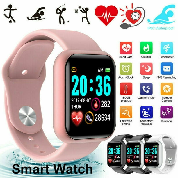 Smart Watch Compatible with iPhone Samsung Waterproof Sports Watch Fitness Heart Rate Monitor Digital Watch Smart Watches for Men Women - Walmart.com