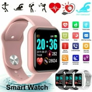 Cyber Monday 2021 Bluetooth Smart Watch,with Heart Rate Monitor IP67 Waterproof Touch Screen for Android iOS Phones Pink