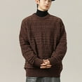 thumbnail image 6 of Yiliang Cable knit Classic Sweater for Men Fall and Winter Long Sleeve Warm and Thermal Top Clothes ,Brown,XL, 6 of 6