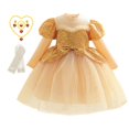 thumbnail image 1 of Vestido de lentejuelas de otoño para niñas, vestido de princesa de manga larga con lazo para niños, Vestidos de fiesta de cumpleaños de boda, disfraz de Año Nuevo 8-9T(140) Gao Jinjia LED, 1 of 2