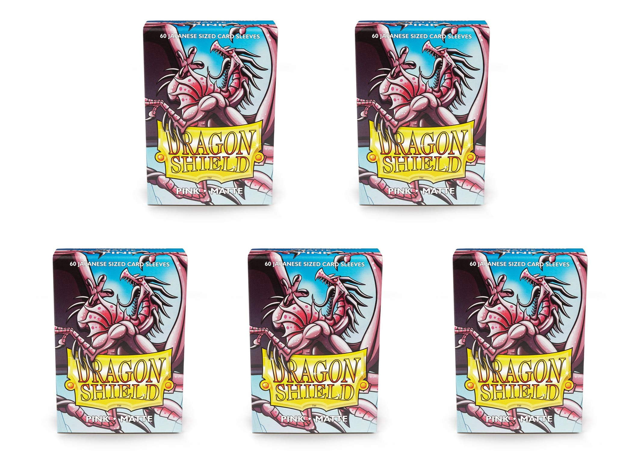 5 Packs Dragon Shield Matte Mini Japanese Pink 60 ct Card Sleeves Value Bundle!