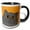 Black/White, variant on 3drose, the Curious Cat Grey with Orange Eyes Orange, 11oz Two-tone Blue Mug