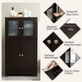 thumbnail image 2 of Bathroom Floor Storage Cabinet Kitchen Cupboard Brown, 2 of 8