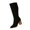 Black, variant on Suede Knee High Boots for Women Chunky Block High Heel Boots Round Toe Side Zipper Slouch Fashion Boot