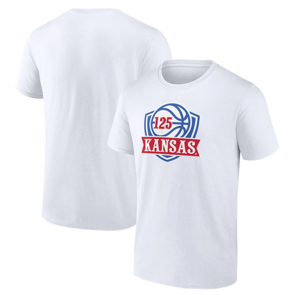 Men's White Kansas Jayhawks Basketball 125th Anniversary T-Shirt