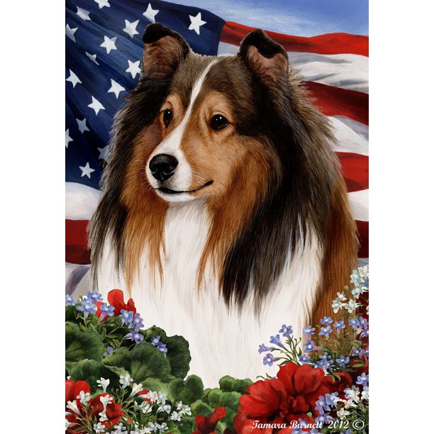 Sheltie Sable Best Of Breed Patriotic I Garden Flags Walmart Com Walmart Com