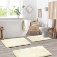 thumbnail image 1 of Set of 3 Clara Clark Bath Mat Bathroom Rug - Absorbent Memory Foam Bath Rugs - Non-Slip, Thick, Cozy Velvet Feel Microfiber Bathrug - White - Large 20"x32" - Small 17"x24" - Contour 24"x20", 1 of 6