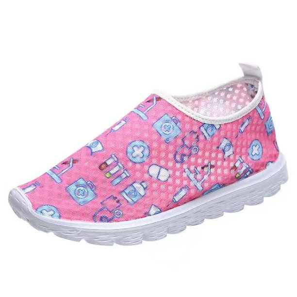 Zapatillas de deporte con estampado de enfermera y Doctor para mujer, Zapatos de Cosplay, Zapatos de malla ligera, Zapatos planos transpirables, Zapatos planos, Halloween, cosplay39 Gao Jinjia LED