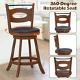 thumbnail image 3 of Resenkos 2 Pieces Swivel Bar Stools with Curved Backrest and Seat Cushions-24 inches, Bar Height Stools, Bar Stools for Kitchen Island for Kitchen, Dining Room, 3 of 7