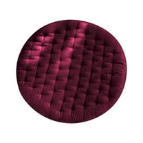Velvet Chair Pad Seat Cushion - Soft Comfy Solid Color Round Kitchen Dining Chair Cushion, Non-Slip Bottom for Office Stools, Home Decor Comfort Upgrade (17"x17")