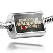 Neonblond Charm Somebody in Ahmadabad Loves me, India 925 Sterling Silver Bead
