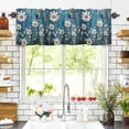 thumbnail image 3 of Daisy Flower Valances for Windows Rustic Blue Wood Grain Pastoral Butterfly Vintage Rod Pocket Curtain Valance Window Treatment Short Curtains for Kitchen Living Room, 42"x12", 3 of 5