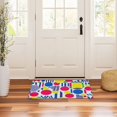 thumbnail image 3 of Yayeee Doormat for Indoor Entrance 32" x 20" Non Slippery Floor Rug, Red Retro Shapes, 3 of 8