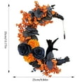 thumbnail image 2 of 1PC Halloween Moon Cat Wreath with Lights Flower Accent Door Wreath, Cat Lover Home Decor, Front Door/Halloween Party Decoration, 2 of 8