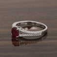 thumbnail image 3 of 0.85 Ctw Round Shape Ruby 925 Sterling Silver Solitaire Split Shank Women Engagement Ring, 3 of 7