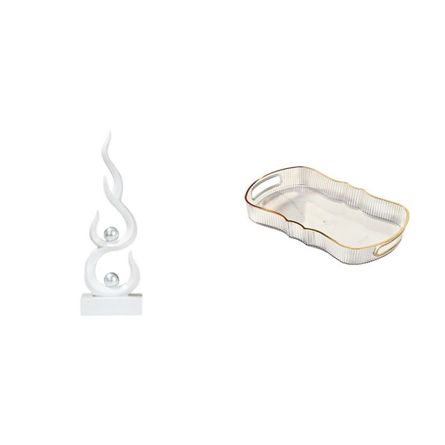 Figura de llama de resina moderna y bandeja para servir comida, escultura para patio, oficina, estantería, baño, tocador, cafetería, almacenamiento de