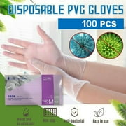 100Pcs Disposable PVC Gloves Clear POWDER FREE Personal Protective Vinyl Gloves