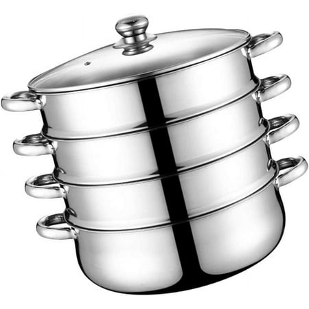 Cabilock Multifunctional Stainless Steel Steamer Boiler Pot - Multi Tier Steaming Cookware for Home Kitchen - Soup, Meat & Vegetable Steamer