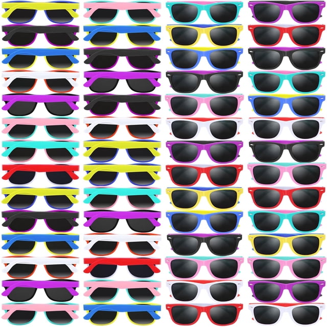 Gafas de sol Party Favors Oleitodh para niños, paquete de 64, colores neón