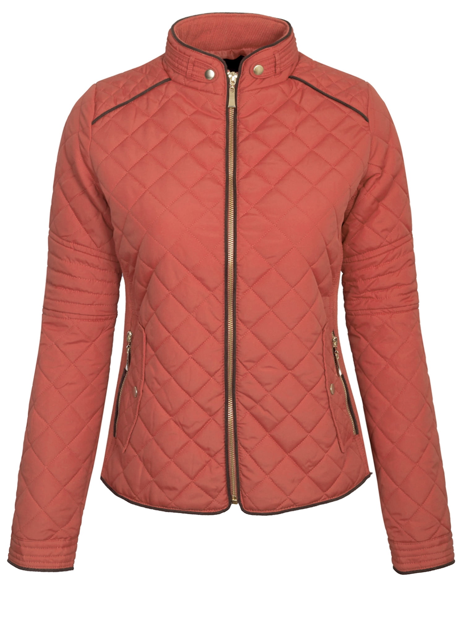 KOGMO Womens Quilted Jacket Fully Lined Lightweight Zip Up Jacket S3X
