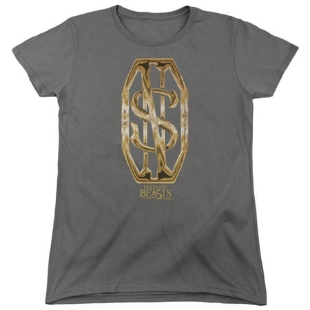 Monogram Short - Fantastic Beast Short Sleeve Camander Monogram Short Sleeve Women's Tee Charcoal