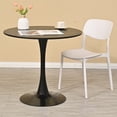 thumbnail image 6 of HQZX Mid Century Black Round Dining Table, Coffee Table, 31.5 Inch, Metal Base Table, Seats 2-4, 6 of 9