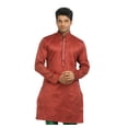 thumbnail image 4 of Saris and Things Pyjama Kurta de Mariage Indien à Rayures Rouges - Tenue Ethnique Indienne pour Hommes, 4 of 5