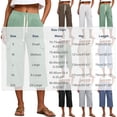 thumbnail image 4 of Cargo Capri Pants for Women with Pockets Straight Leg Loose Fit Drawstring Waisted Casual Capris, 4 of 8