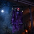 thumbnail image 5 of Diceymbol Halloween Hanging Caged Skeleton Ghost Prop with Glowing Red Eyes for Yard Patio Garden Walkway Outdoor Hanging Decor 16 Inch, 5 of 7