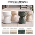 thumbnail image 6 of Dayalane Round Faux Stone Side Table, 15.5" Modern Hourglass End Table Indoor Outdoor, Travertine Beige Look Accent Drink Stool for Living Room Patio, Fully Assembled, 6 of 11