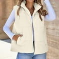 thumbnail image 2 of Gamivast Oversized Quilted Zip Up Vest For Women Casual Solid Color Stand Collar Puffer Jackets With Pockets Winter Warm Soft Lightweight Coat Short Parkas, 2 of 7