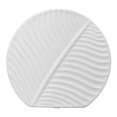 thumbnail image 2 of Flat Leaf Ceramic Vase, Leaves Pattern Porcelain Vase White Skid Resistance Nordic Style  For Bookshelf For Kitchen, 2 of 8