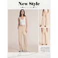 thumbnail image 5 of STARVNC Women Elastic High Waist Button Up With Pockets Straight Leg Pants, 5 of 5