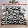 thumbnail image 5 of ZIATUBLES 3-Piece Queen Size Duvet Cover Set, Zebra Stripe Printed Soft Breathable Bedding, Zipper Closure, Easy Care All-Season Bedroom Home Dorm Apartment Bed Linens, 5 of 8